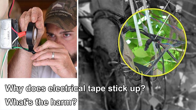 Warum ragt elektrisches Klebeband nach oben?